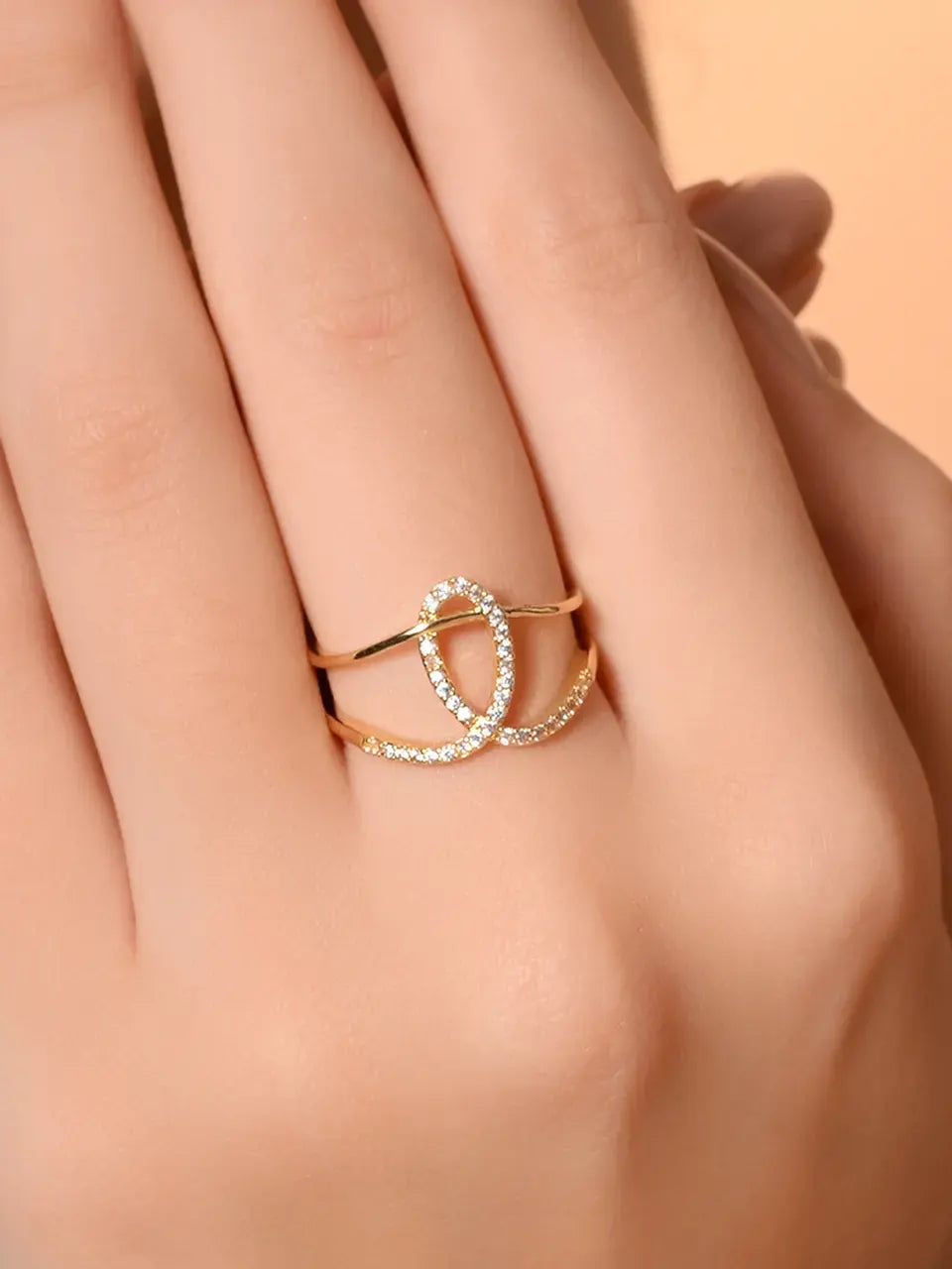 Golden Infinity Loop Ring