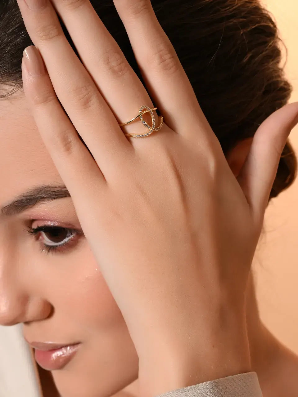 Golden Infinity Loop Ring