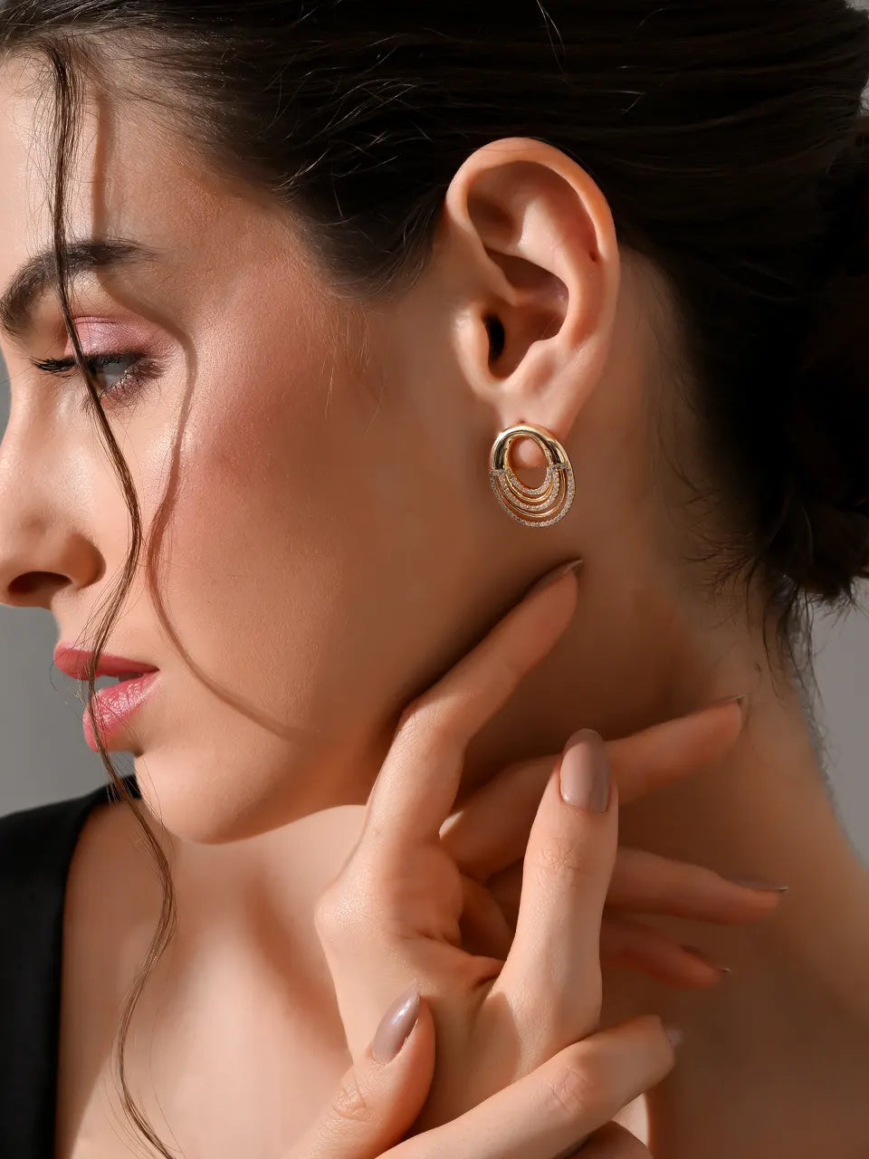 Golden Aura Hoop Studs