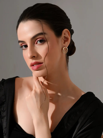 Golden Aura Hoop Studs