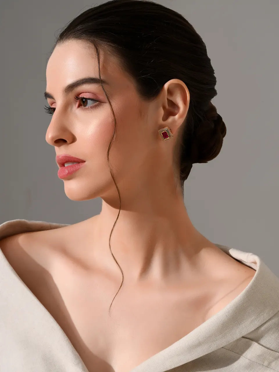 Crimson Royale Square Earrings