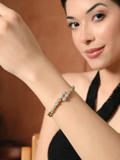 Radiant Elegance Diamond Spiral Bracelet