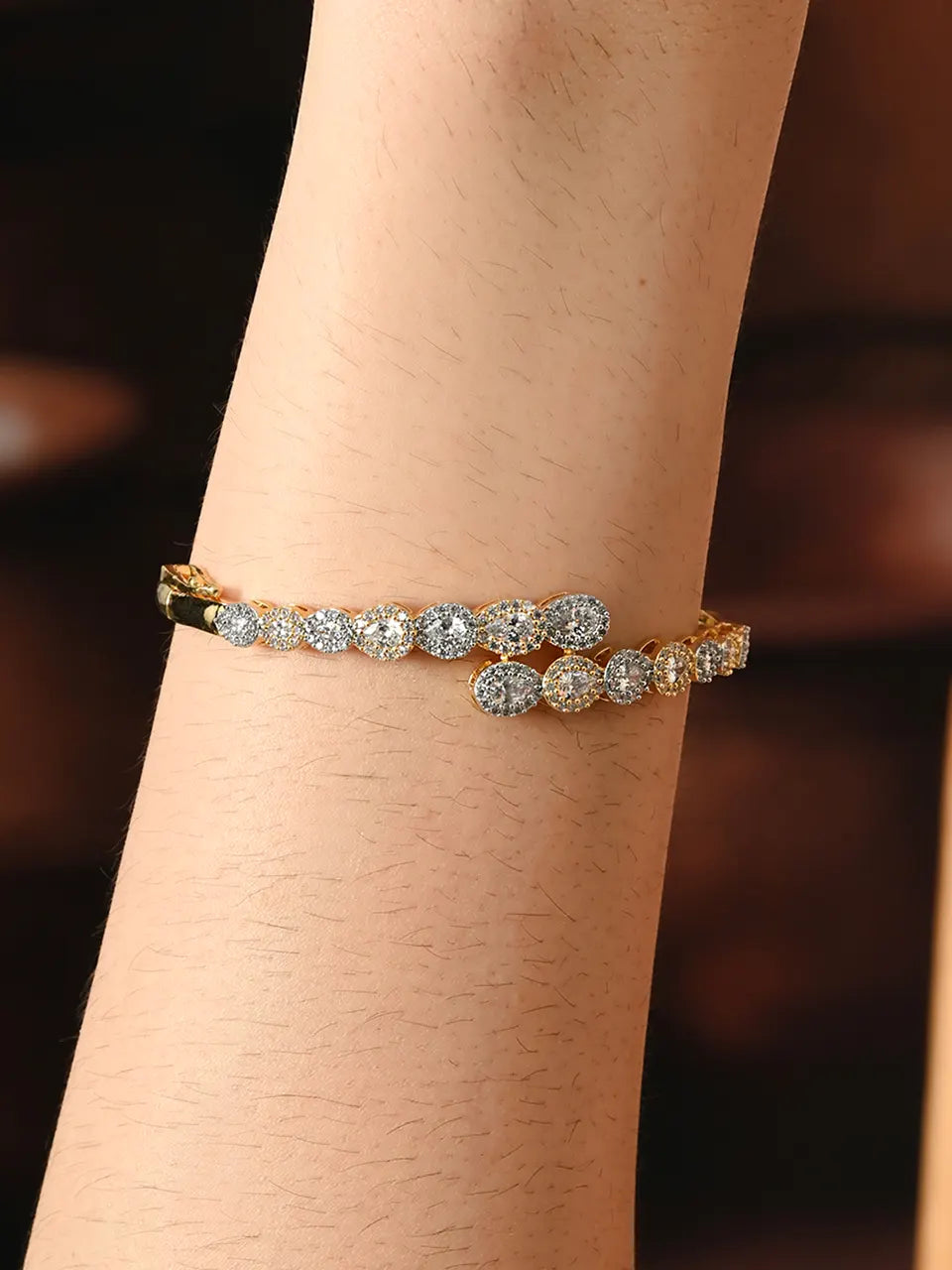 Radiant Elegance Diamond Spiral Bracelet