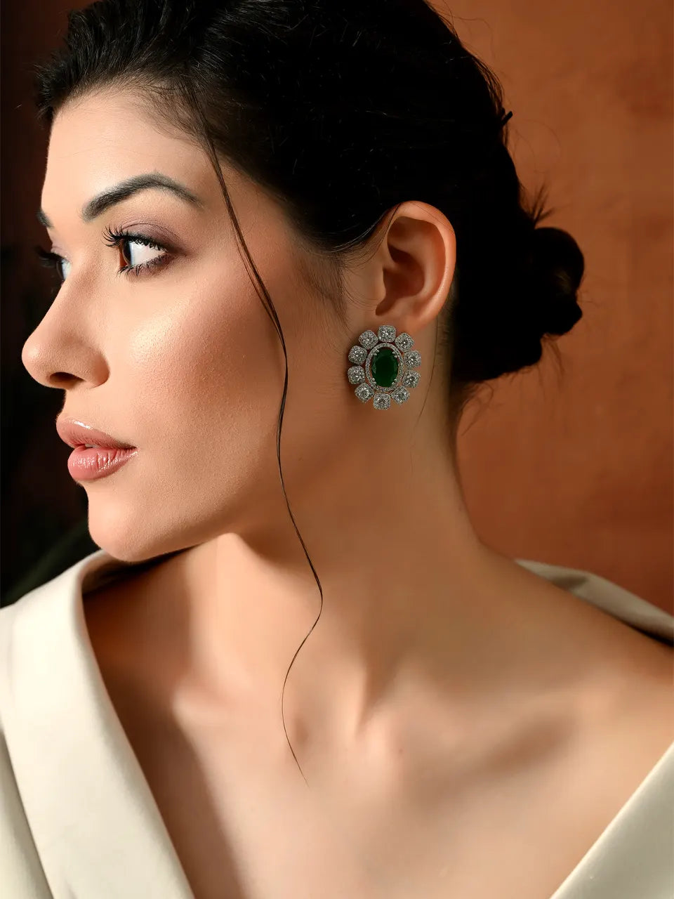 Timeless Spark Green Stone Earrings