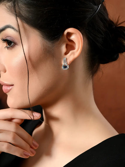 Midnight Blue Sparkling Drop Earrings