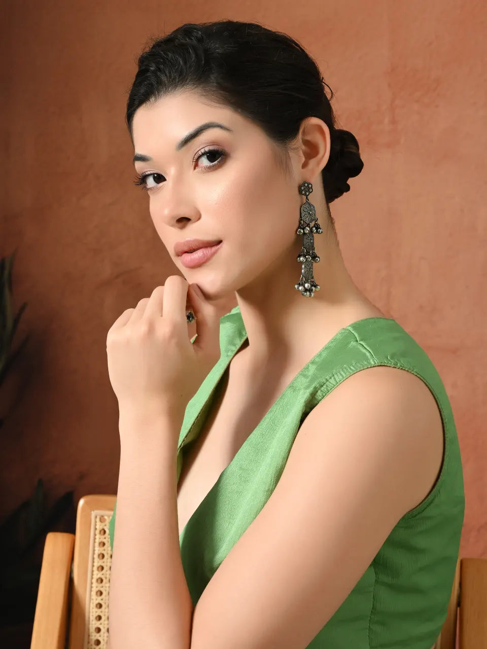 Antique Silver Royal Dangle Earrings