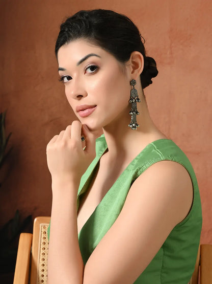 Antique Silver Royal Dangle Earrings
