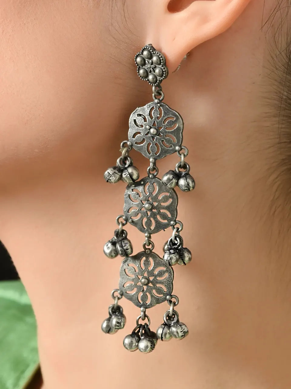 Antique Silver Royal Dangle Earrings