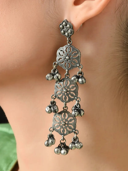 Antique Silver Royal Dangle Earrings