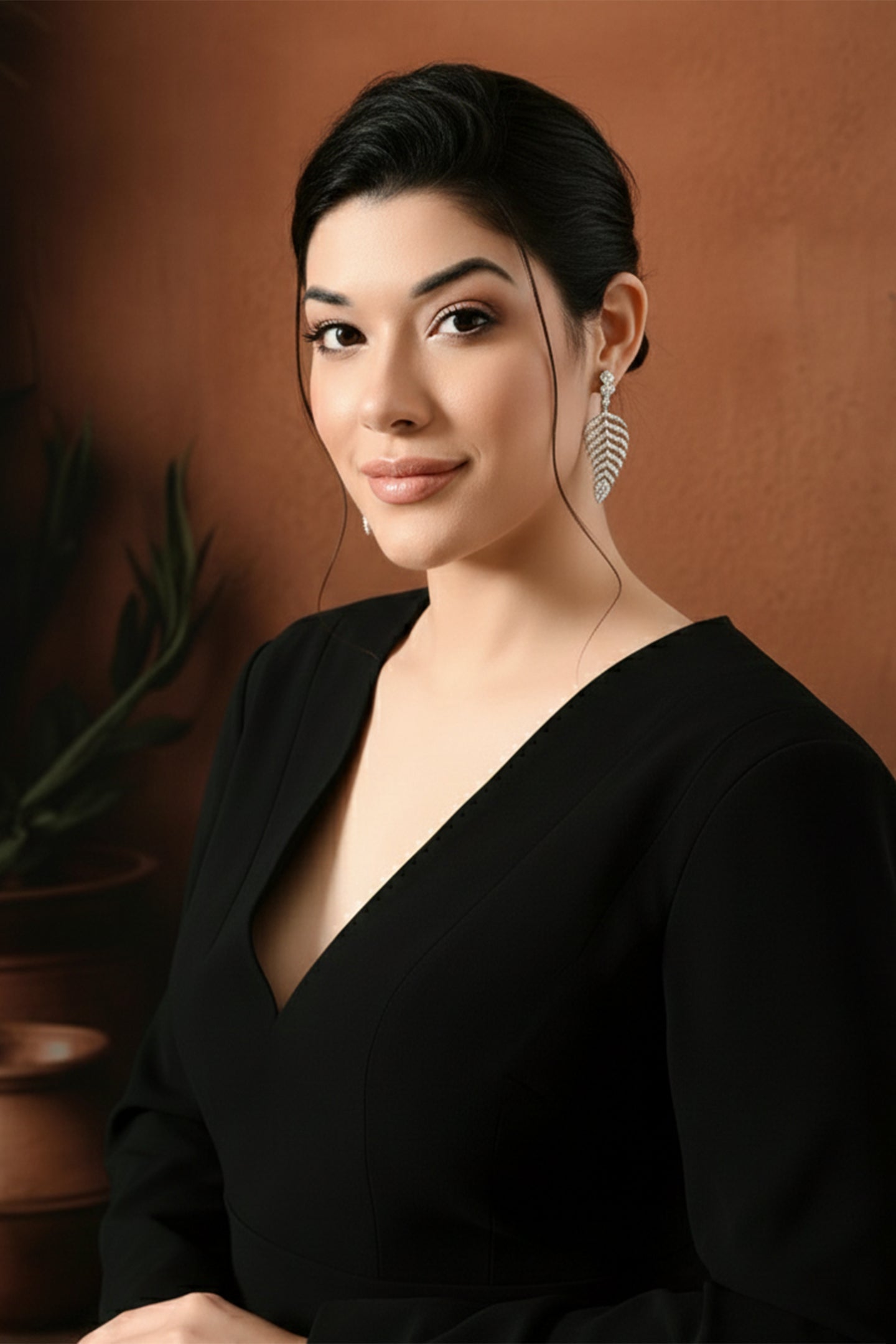 Silver Leaf Teardrop Earrings
