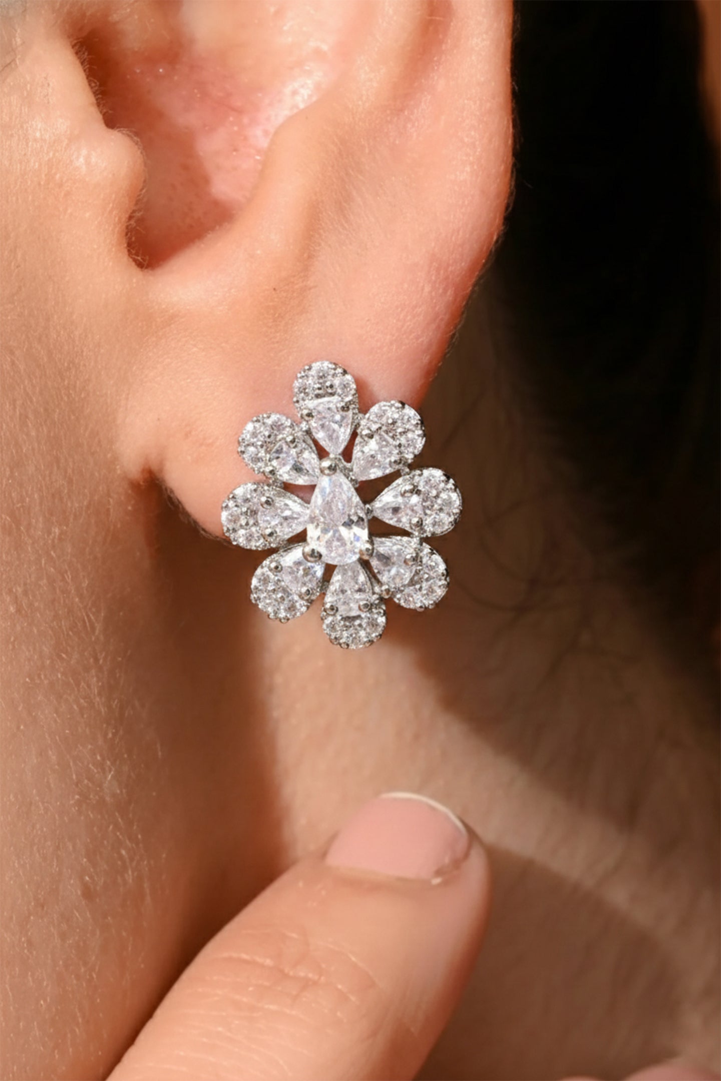 Silver Petal Earring