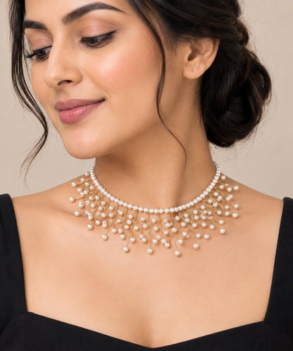 Pearl Vine Cascade Statement Necklace