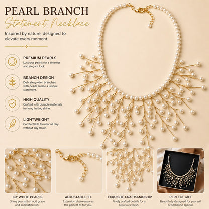 Pearl Vine Cascade Statement Necklace