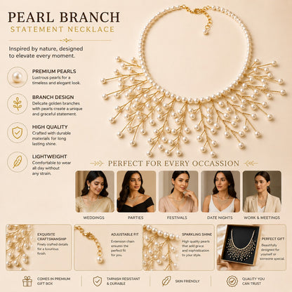 Pearl Vine Cascade Statement Necklace