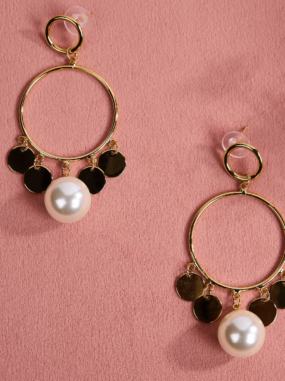 Golden Chaand Baali with Akoya Pearls