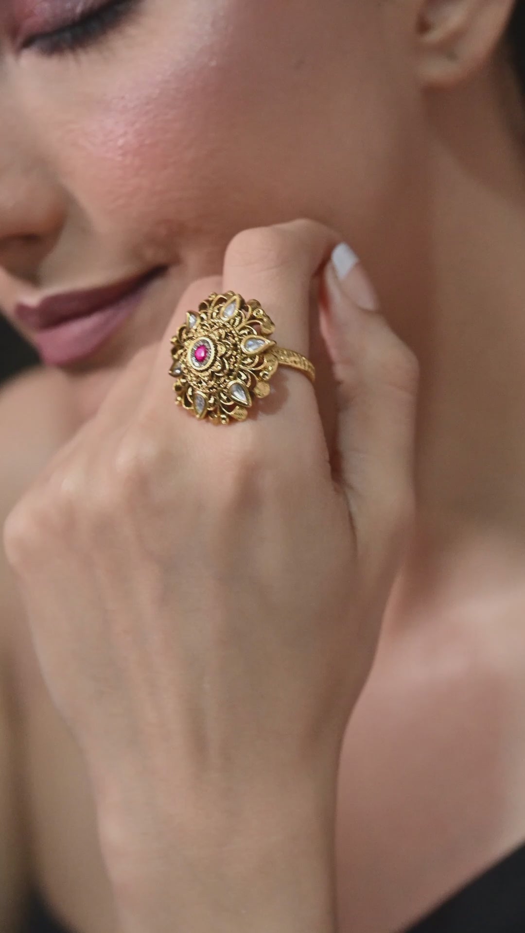 Ruby Radiance Bloom Ring