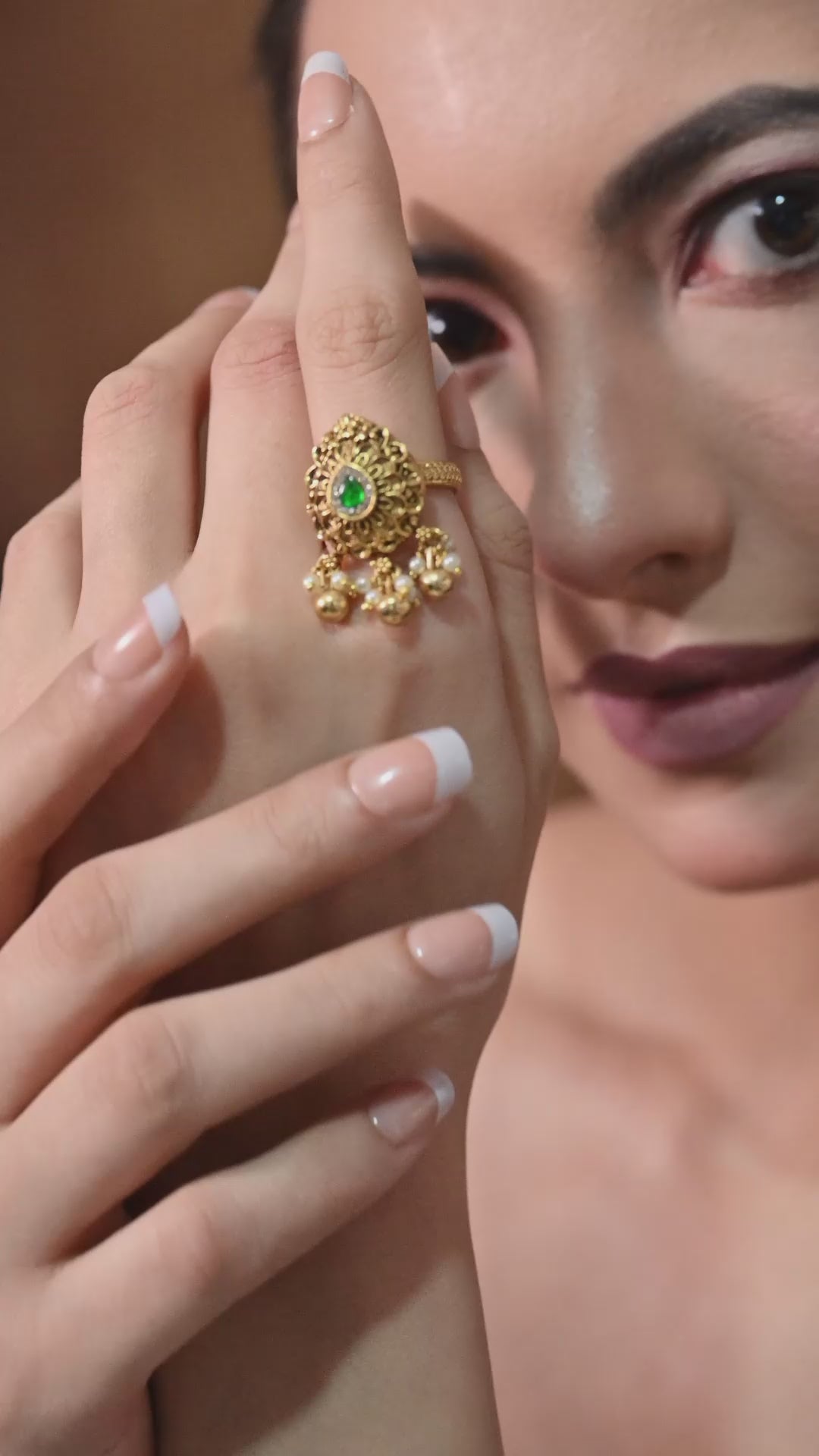 Emerald Drop Heritage Ring