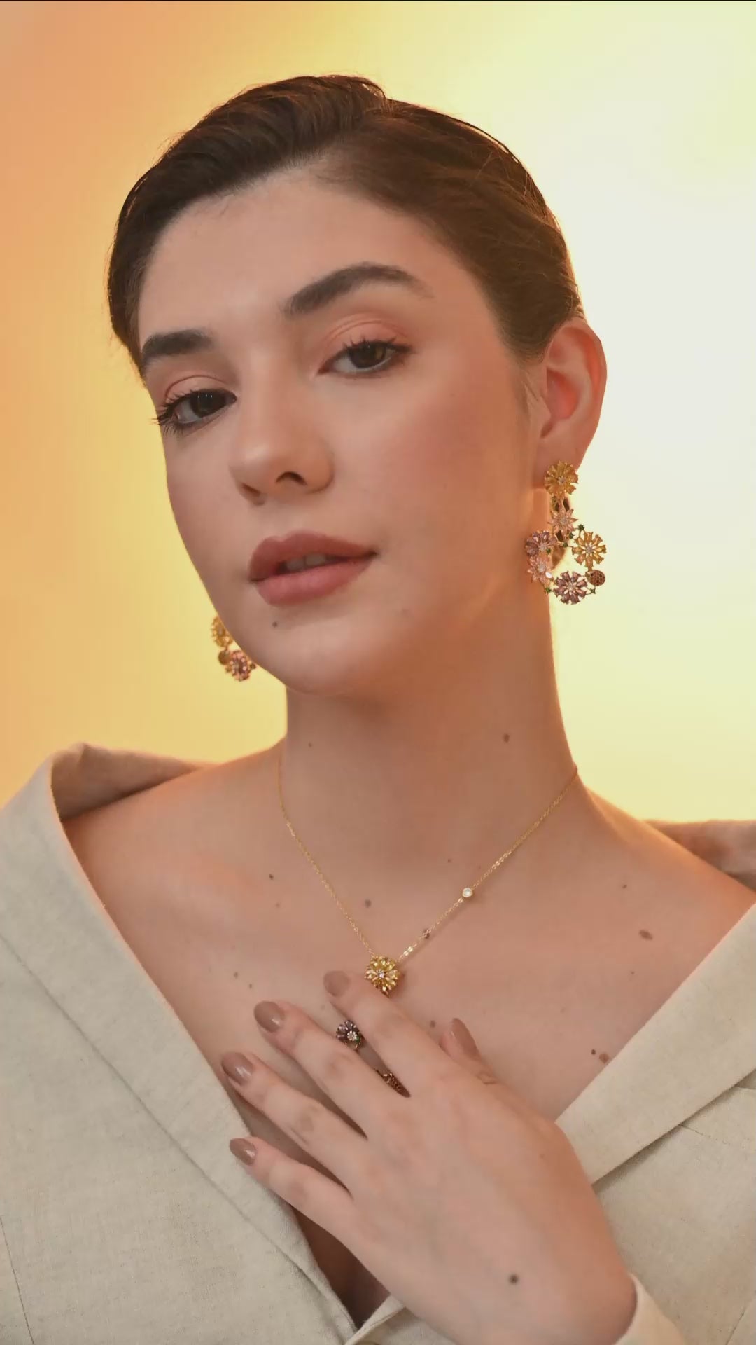 Radiant Bloom Floral Jewelry Set