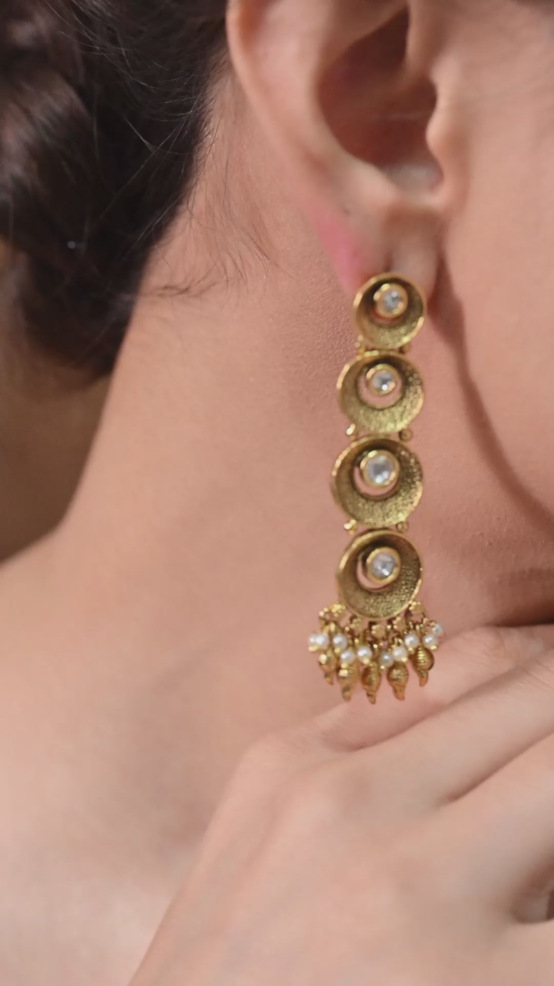 Golden Orbit Drop Earrings