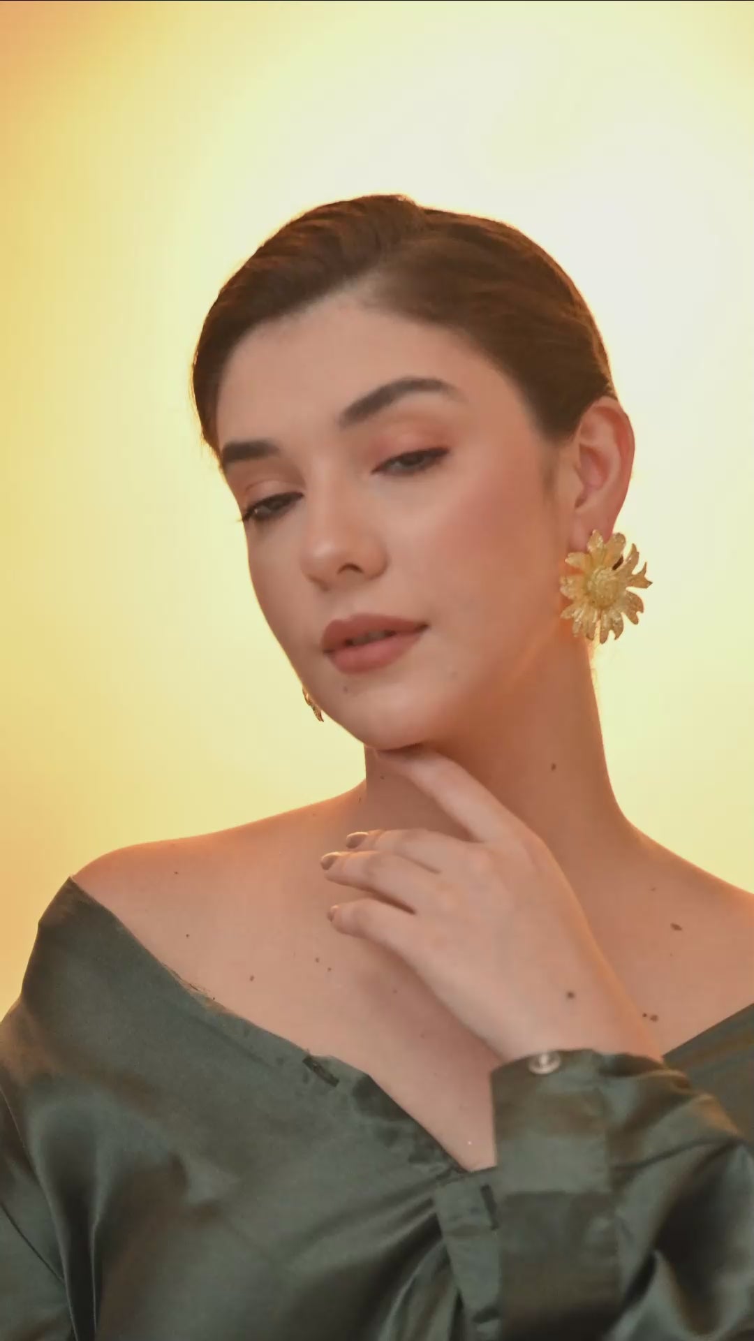 Golden Bloom Statement Earrings