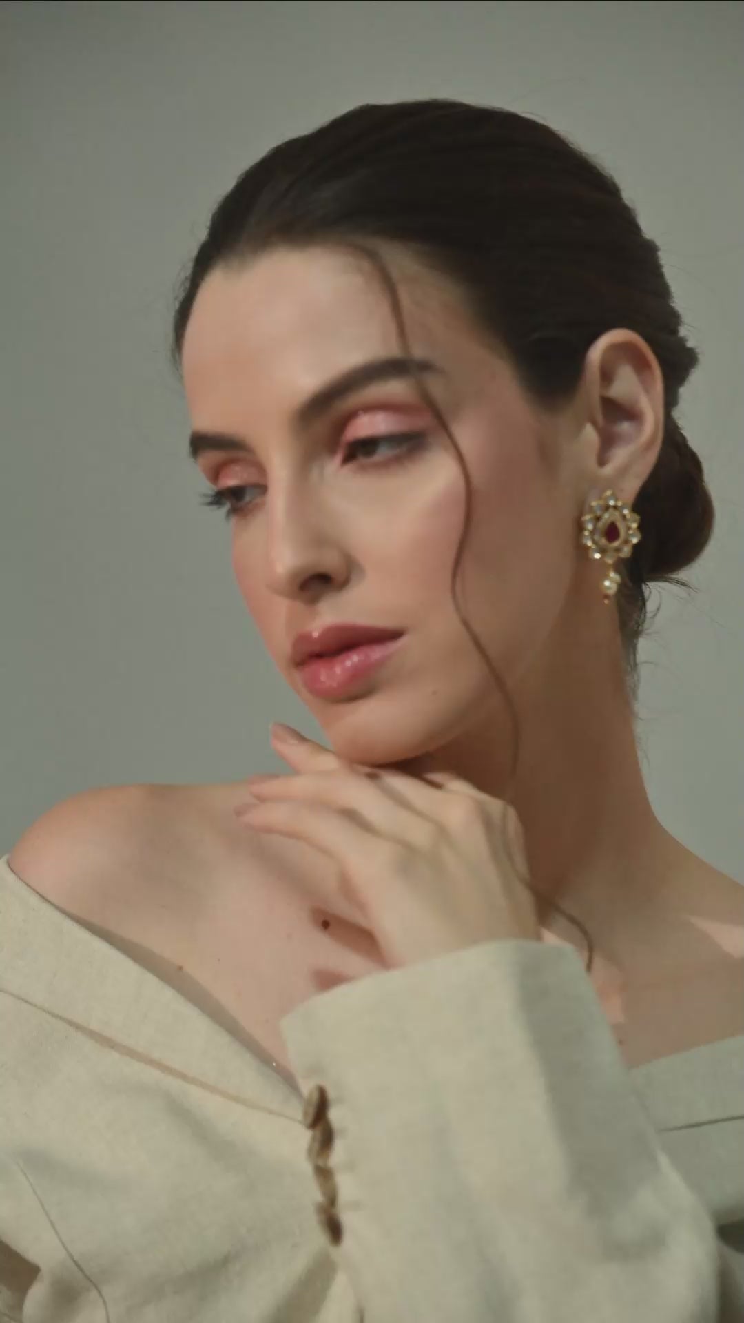 Royal Ruby Kundan Drop Earrings