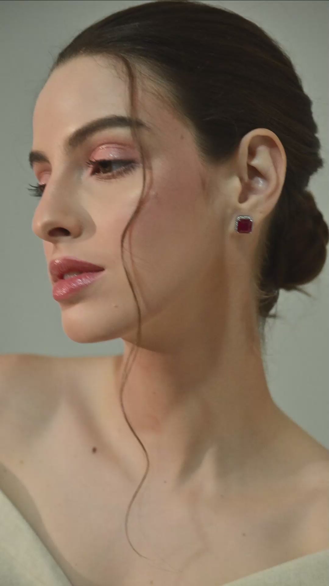 Crimson Luxe Square Studs