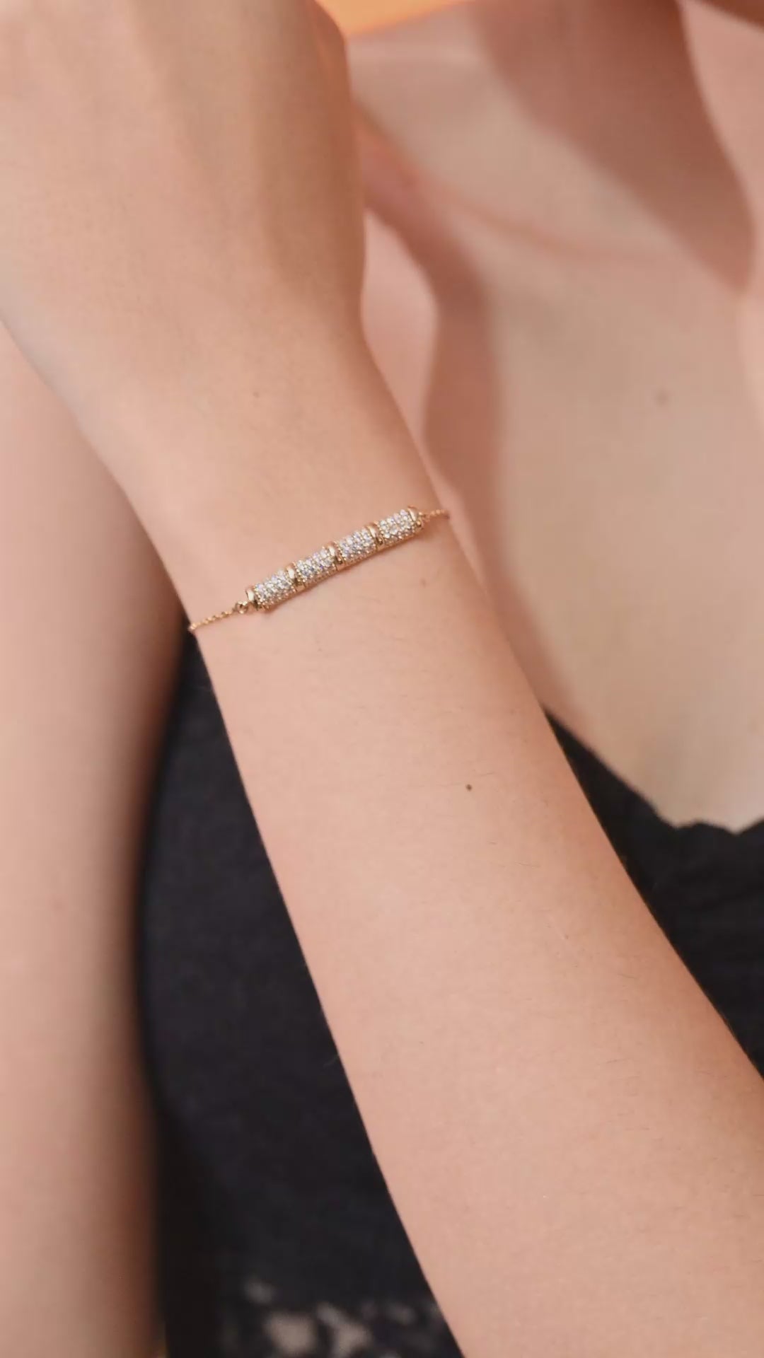 Dazzling Barrel Charm Bracelet