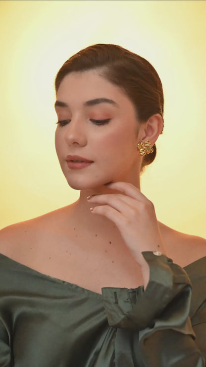 Golden Petal Cluster Studs