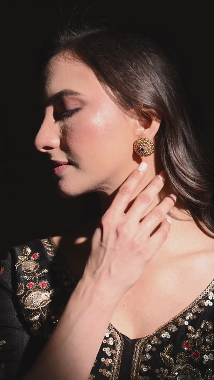 Emerald Bloom Stud Earrings