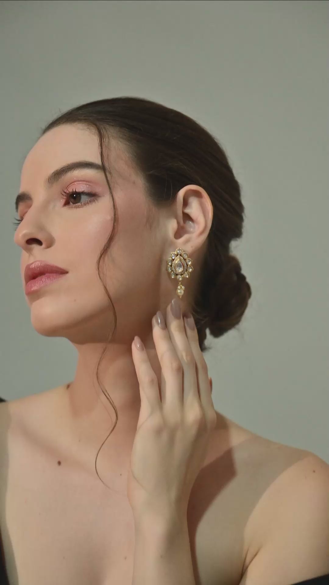 Majestic Kundan Pearl Drop Earrings