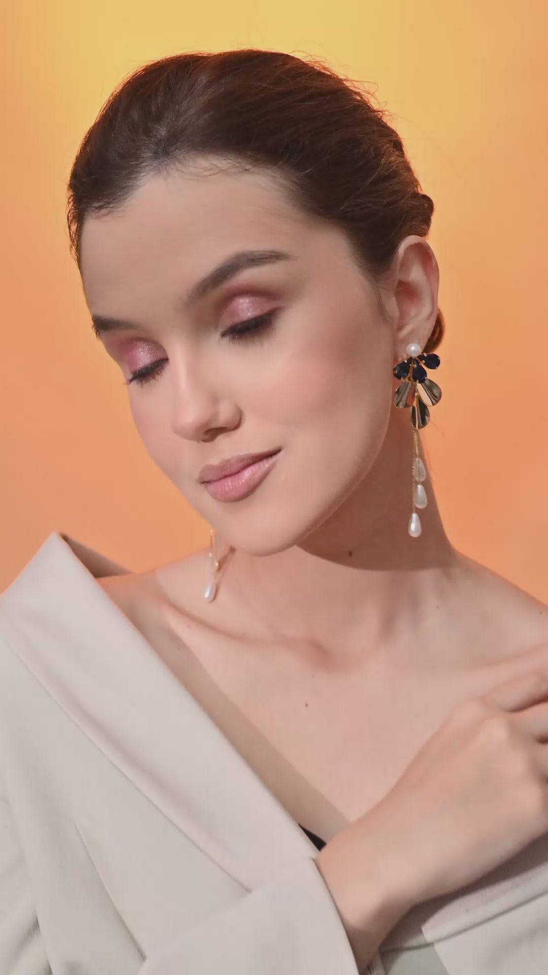 Midnight Pearl Cascade Earrings