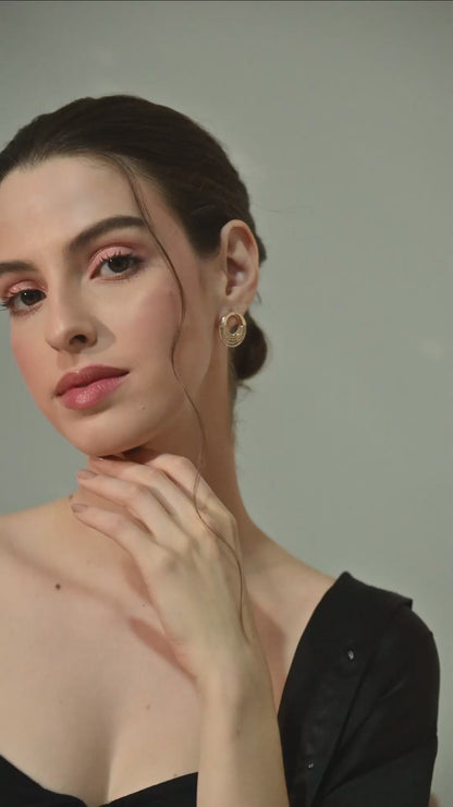 Golden Aura Hoop Studs