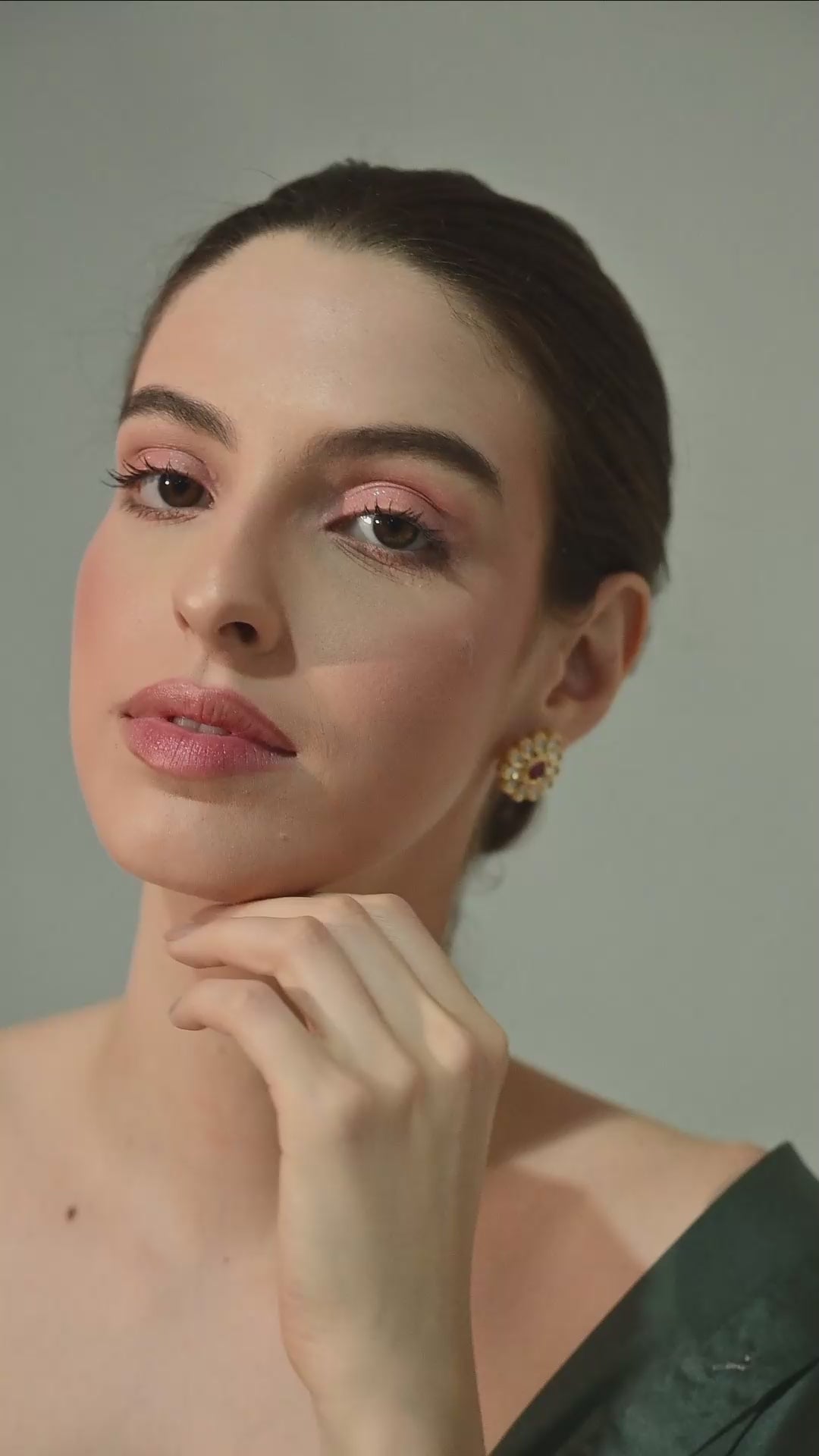 Ruby Radiance Kundan Stud Earrings