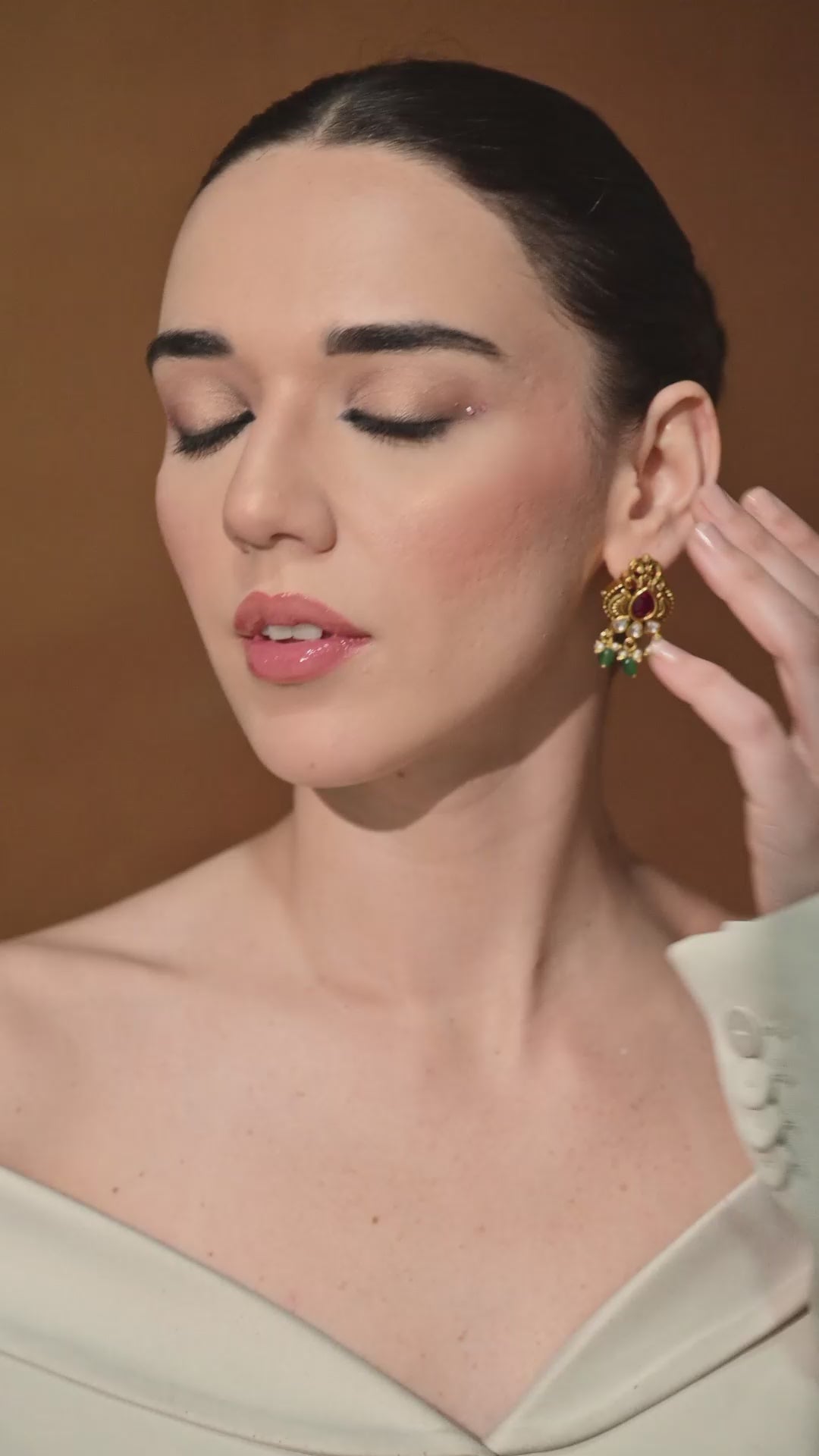 Ruby Vine Drop Earrings