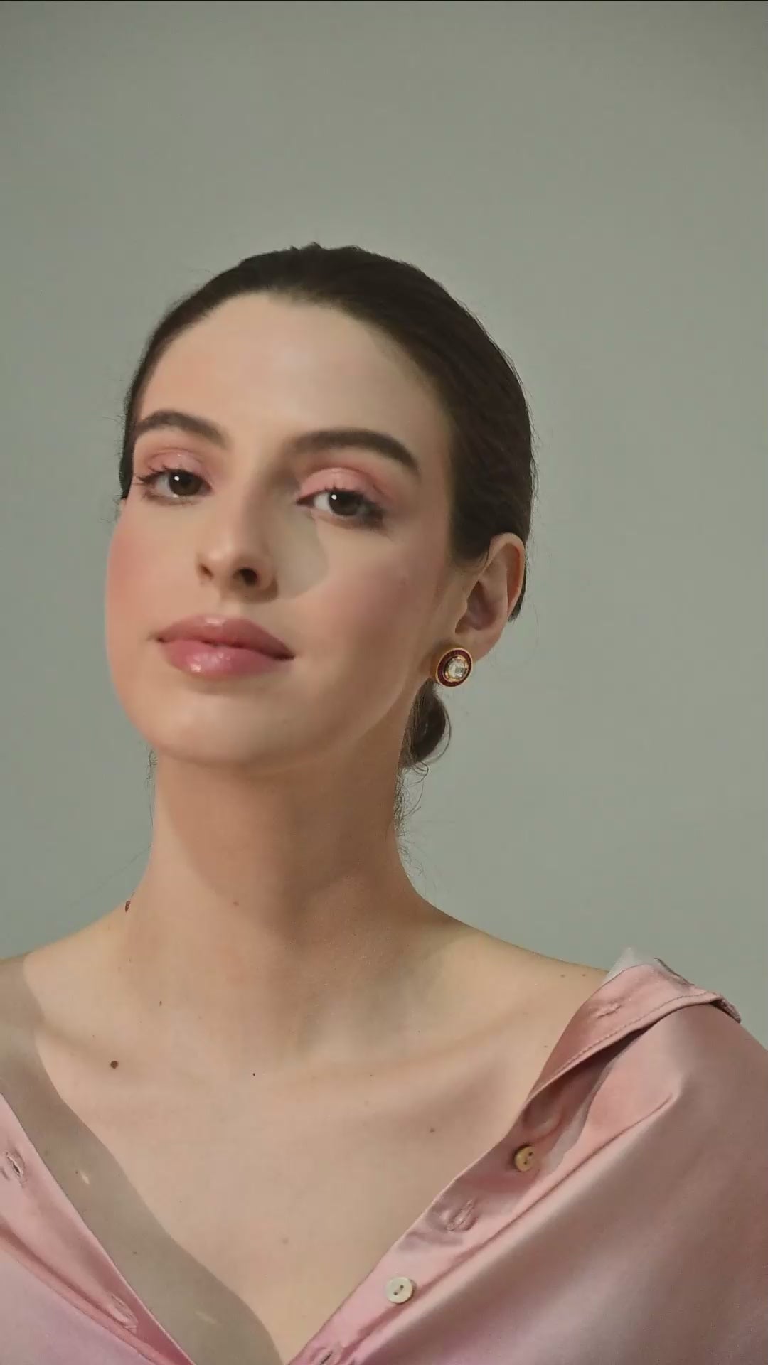 Ruby Radiance Kundan Stud Earrings