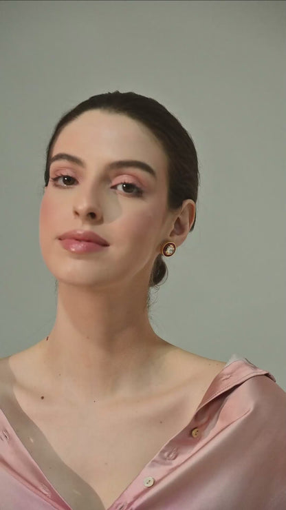 Ruby Radiance Kundan Stud Earrings