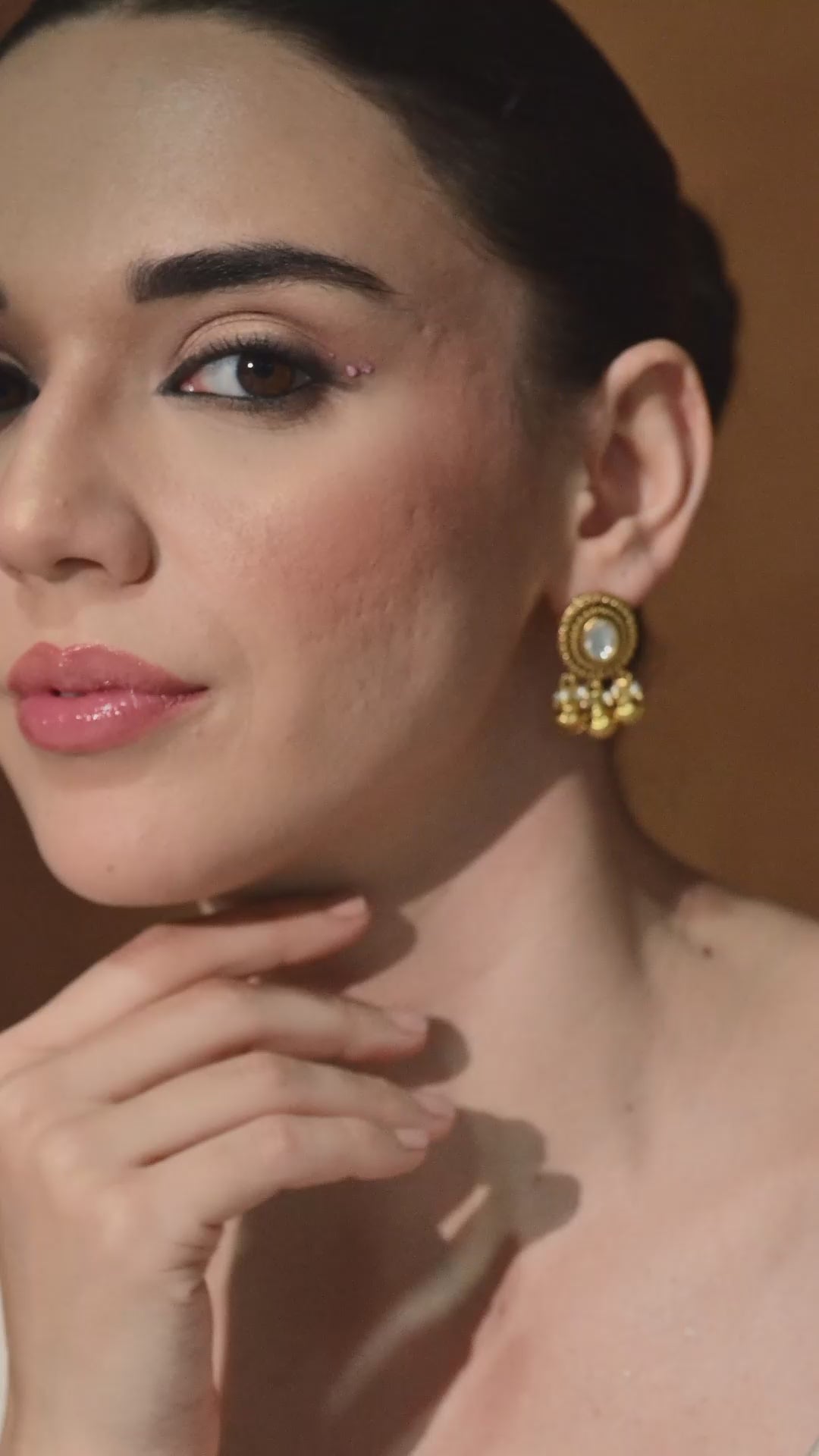 Golden Lotus Pearl Studs