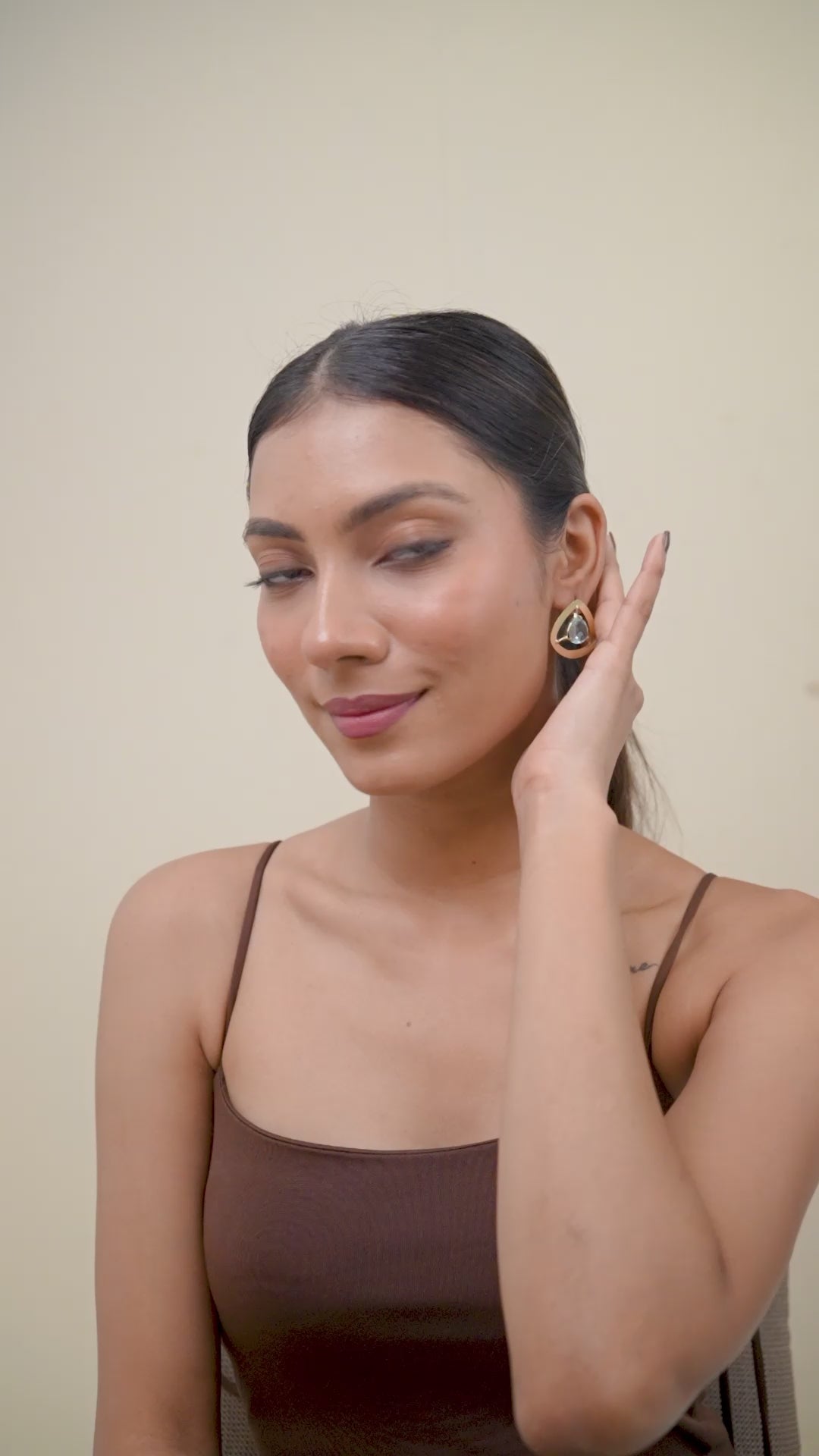 Triangular Crystal Stud Earrings