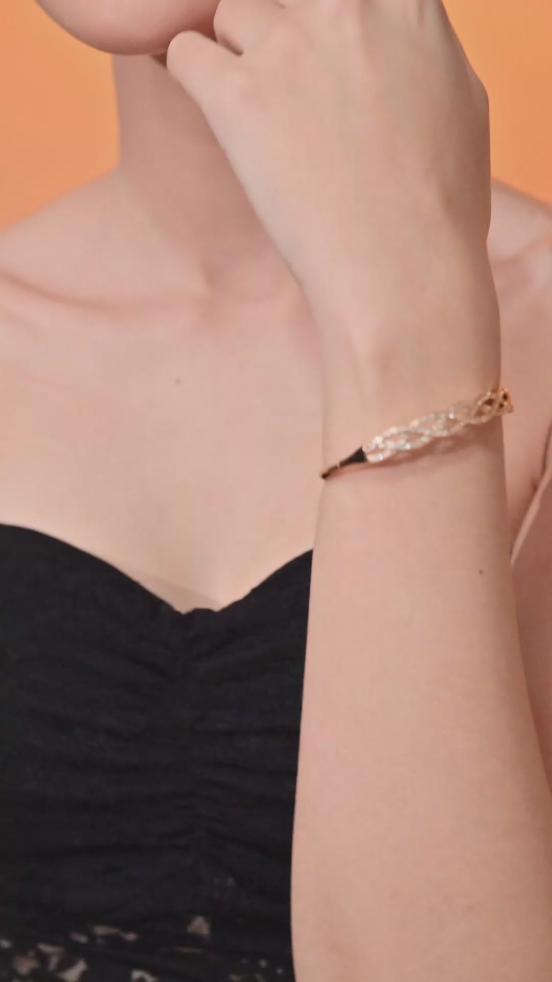 Twisted Elegance Crystal Bangle