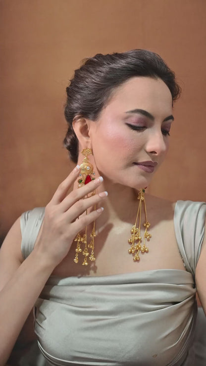 Royal Cascade Gold Earrings