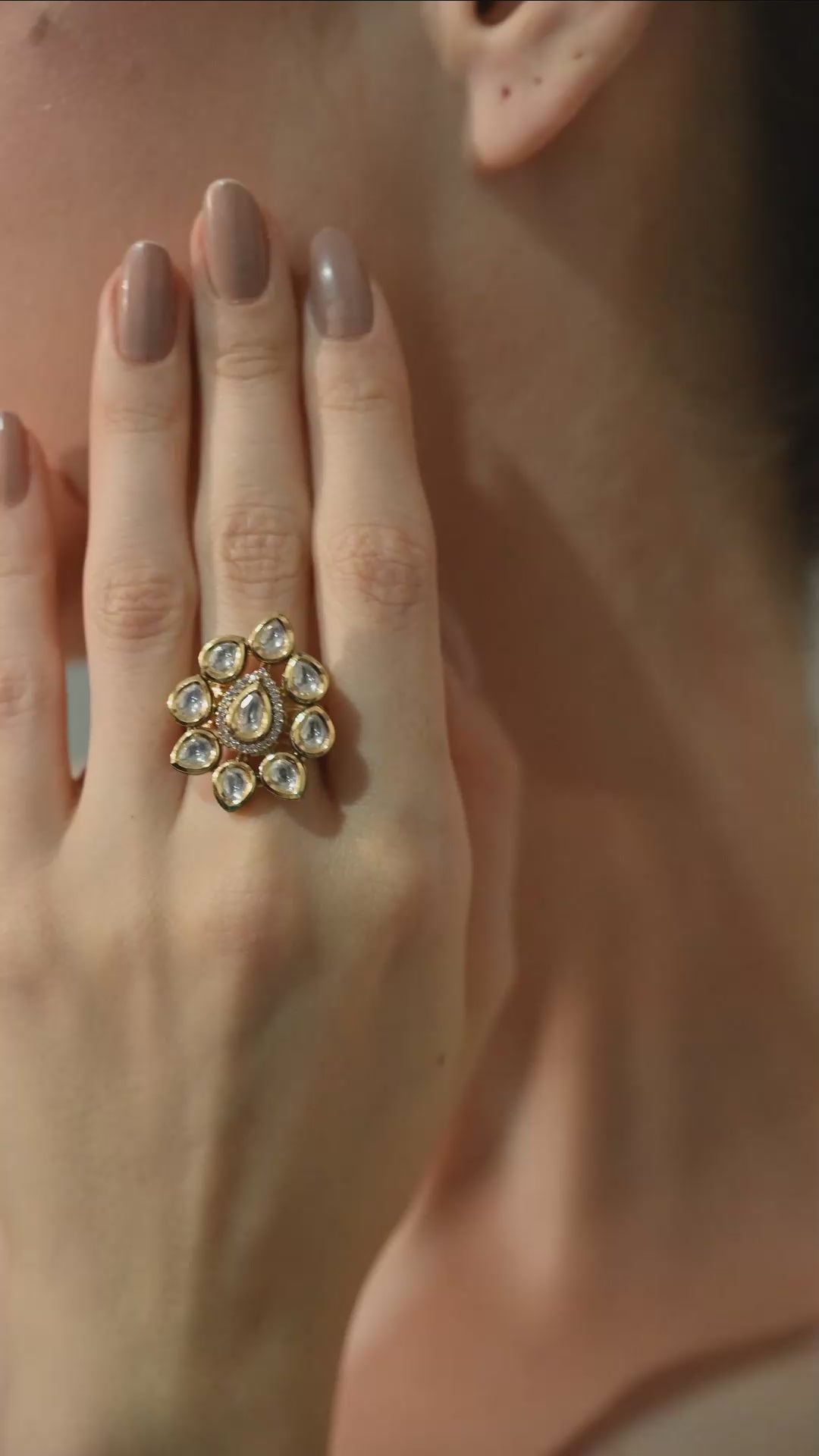 Regal Radiance Kundan Cocktail Ring