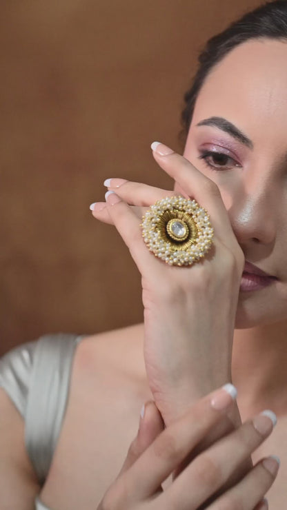 Ivory Bloom Statement Ring