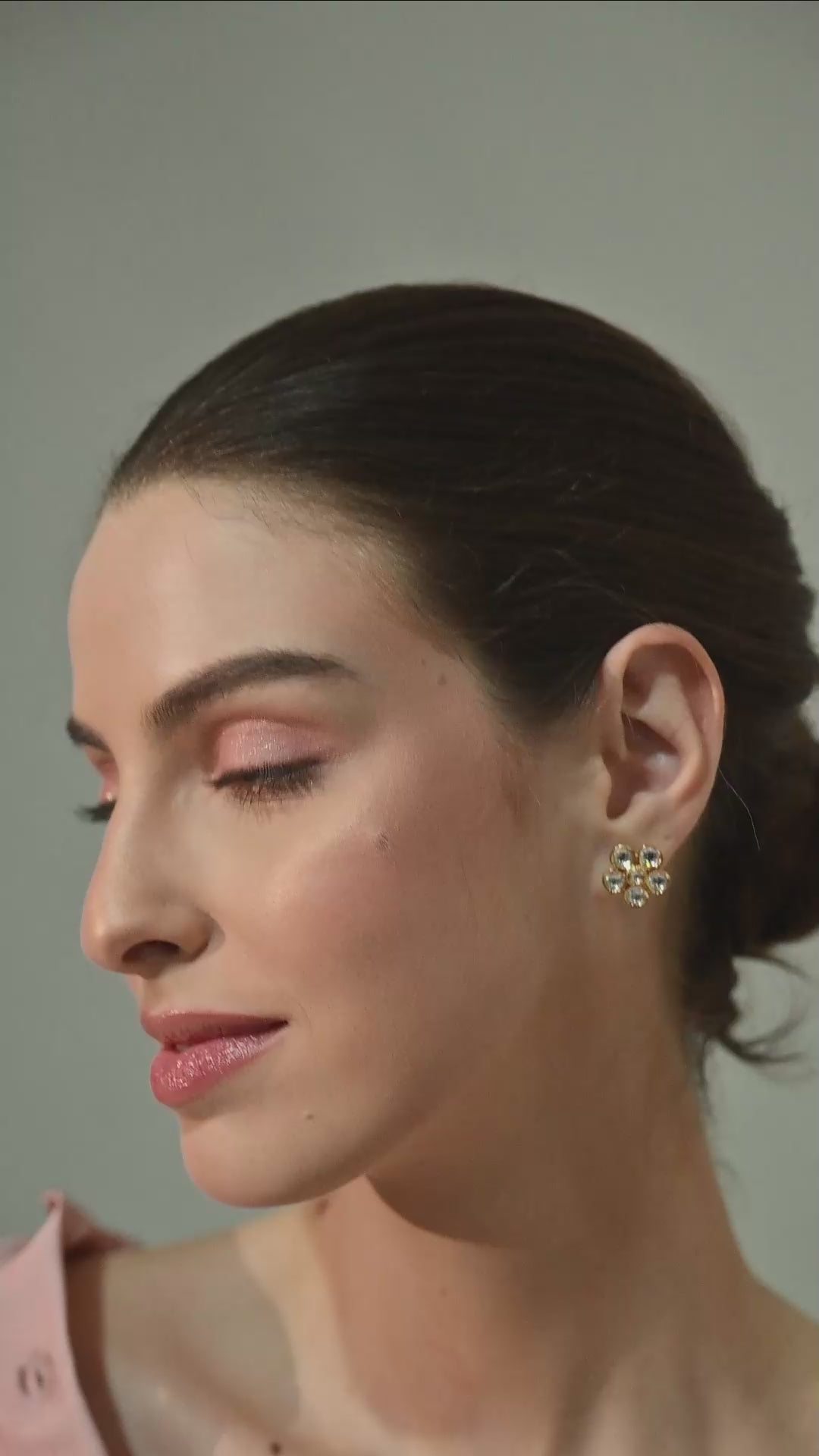 Crystal Bloom Kundan Stud Earrings